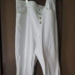 American Eagle hi-rise crop flare button fly